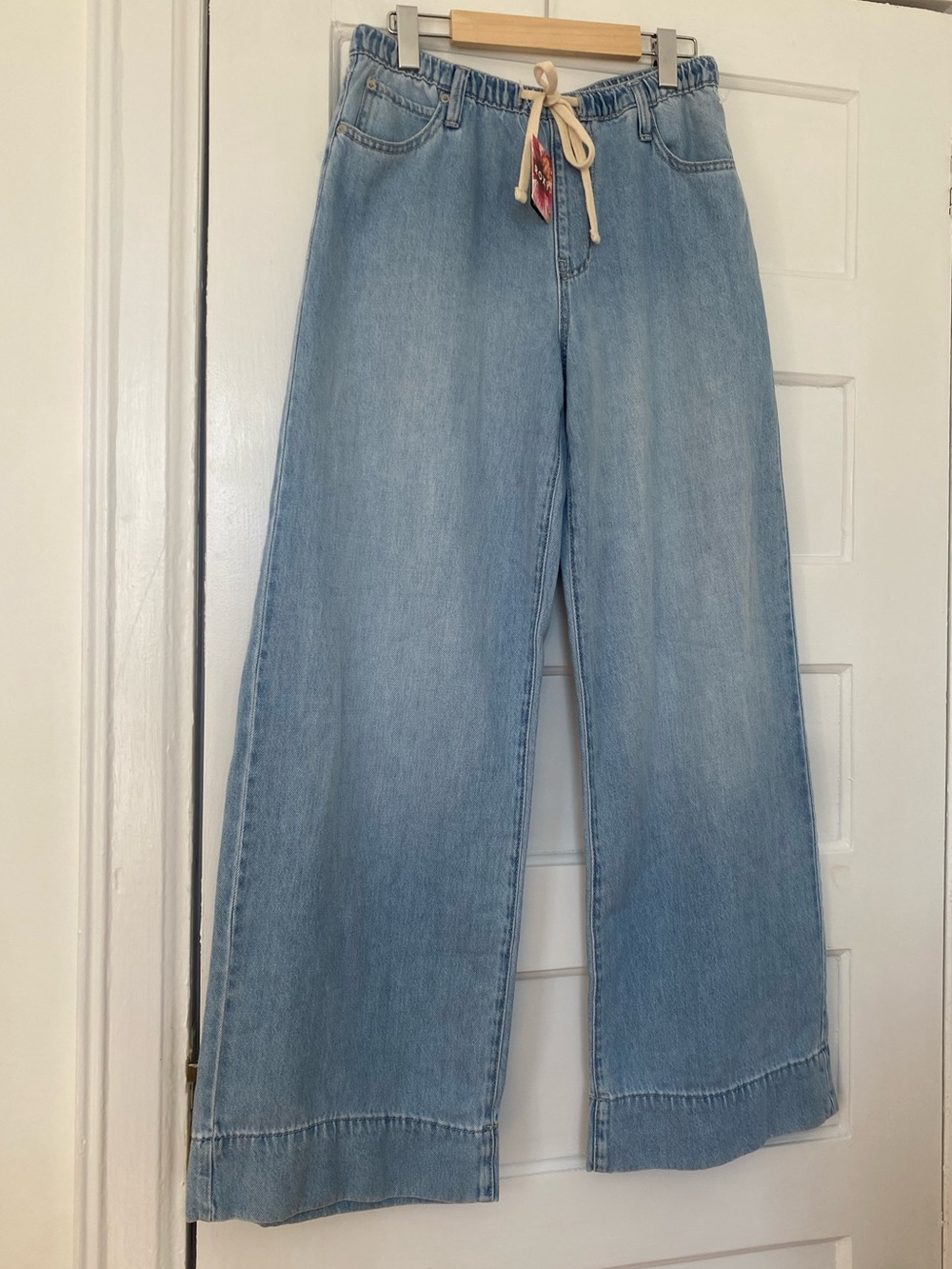 Roxy wide leg drawstring denim pants